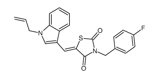 2,4-Thiazolidinedione,3-[(4-fluorophenyl)methyl]-5-[[1-(2-propenyl)-1H-indol-3-yl]methylene]-(9CI)结构式