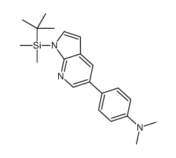 4-[1-[tert-butyl(dimethyl)silyl]pyrrolo[2,3-b]pyridin-5-yl]-N,N-d imethyl-aniline Structure