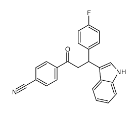 4-[3-(4-fluorophenyl)-3-(1H-indol-3-yl)propanoyl]benzonitrile结构式