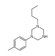 1-butyl-3-(4-methylphenyl)-1,3,5-triazinane结构式