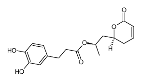 (R)-1-methyl-2-[(S)-6-oxo-3,6-dihydro-2H-pyran-2-yl]ethyl 3-(3,4-dihydroxyphenyl)propanoate结构式