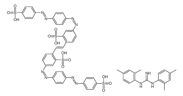 1,2-bis(2,4-dimethylphenyl)guanidine,5-[[4-[(4-sulfophenyl)diazenyl]phenyl]diazenyl]-2-[(E)-2-[2-sulfo-4-[[4-[(4-sulfophenyl)diazenyl]phenyl]diazenyl]phenyl]ethenyl]benzenesulfonic acid Structure