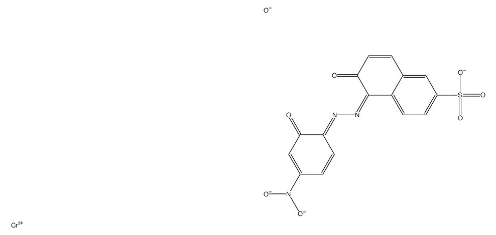 trihydrogen bis[6-hydroxy-5-[(2-hydroxy-4-nitrophenyl)azo]naphthalene-2-sulphonato(3-)]chromate(3-) Structure