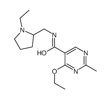 5-Pyrimidinecarboxamide, 4-ethoxy-N-((1-ethyl-2-pyrrolidinyl)methyl)-2-methyl- Structure