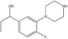 1-(4-fluoro-3-(piperazin-1-yl)phenyl)propan-1-ol结构式