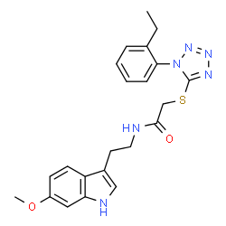 2-{[1-(2-ethylphenyl)-1H-tetraazol-5-yl]sulfanyl}-N-[2-(6-methoxy-1H-indol-3-yl)ethyl]acetamide Structure