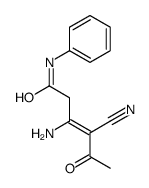 3-amino-4-cyano-5-oxo-N-phenylhex-3-enamide Structure