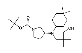 (3S)-1-Boc-3-[(4,4-dimethylcyclohexyl)(3-hydroxy-2,2-dimethylpropyl)amino]pyrrolidine结构式