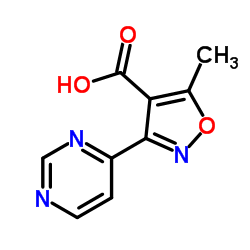 5-methyl-3-pyrimidin-4-yl-isoxazole-4-carboxylic acid structure