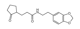 N-(2-(3,4-(methylenedioxy)phenyl)ethyl)-3-(2-oxocyclopentyl)propionamide Structure