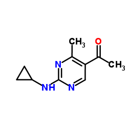 1-[2-(Cyclopropylamino)-4-methylpyrimidin-5-yl]ethanone Structure