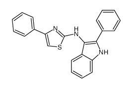 4-phenyl-N-(2-phenyl-1H-indol-3-yl)-1,3-thiazol-2-amine Structure