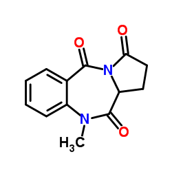 10-Methyl-1H-pyrrolo[2,1-c][1,4]benzodiazepine-3,5,11(2H,10H,11aH)-trione结构式