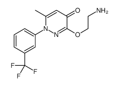 3-(2-aminoethoxy)-6-methyl-1-[3-(trifluoromethyl)phenyl]pyridazin-4-on e structure