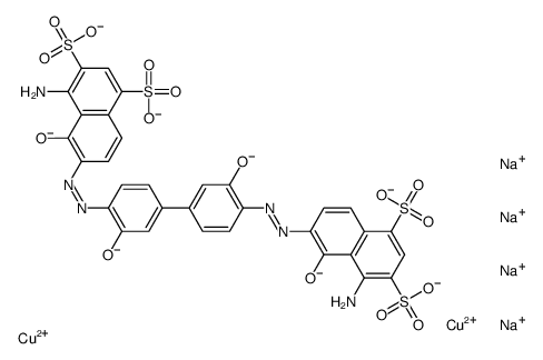 dicopper,tetrasodium,4-amino-6-[[4-[4-[(8-amino-1-oxido-5,7-disulfonatonaphthalen-2-yl)diazenyl]-3-oxidophenyl]-2-oxidophenyl]diazenyl]-5-oxidonaphthalene-1,3-disulfonate结构式