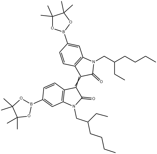 N,N'-Bis(2-ethylhexyl)-6,6'-bis(4,4,5,5-tetramethyl-1,3,2-dioxaborolan-2-yl)isoindigo structure