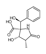 (2S,3S,4R)-3-Hydroxy-2-((S)-hydroxy-phenyl-methyl)-4-methyl-5-oxo-pyrrolidine-2-carboxylic acid Structure