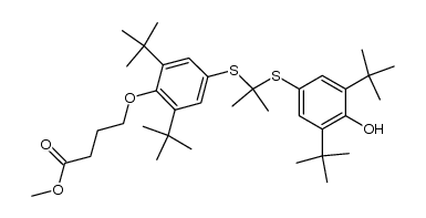 methyl 4-[4-[[1 -[[3,5-bis(1,1 -dimethylethyl)-4-hydroxyphenyl]thio]-1-methylethyl]thio]-2,6-bis(1,1dimethylethyl)phenoxy]butyrate结构式