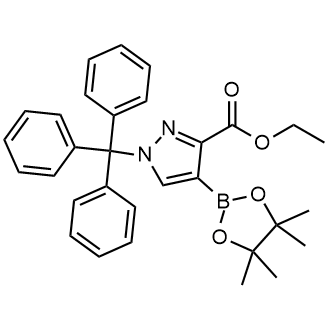 Ethyl4-(tetramethyl-1,3,2-dioxaborolan-2-yl)-1-(triphenylmethyl)-1h-pyrazole-3-carboxylate structure