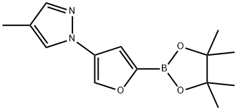 4-(4-Methyl-1H-pyrazol-1-yl)furan-2-boronic acid pinacol ester Structure