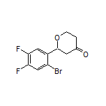 2-(2-溴-4,5-二氟苯基)二氢-2H-吡喃-4(3H)-酮结构式