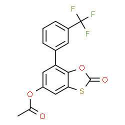 2-oxo-7-(3-(trifluoromethyl)phenyl)benzo[d][1,3]oxathiol-5-yl acetate结构式