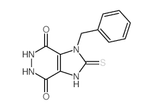 1H-Imidazo[4,5-d]pyridazine-4,7-dione, 2,3,5,6-tetrahydro-1-(phenylmethyl)-2-thioxo- structure