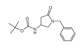 (1-苄基-5-氧代吡咯烷-3-基)氨基甲酸叔丁酯结构式