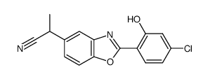 2-[2-(4-chloro-2-hydroxy-phenyl)-benzooxazol-5-yl]-propionitrile Structure