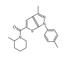 [3-methyl-1-(4-methylphenyl)thieno[2,3-c]pyrazol-5-yl]-(2-methylpiperidin-1-yl)methanone Structure