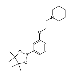 1-(2-[3-(4,4,5,5-TETRAMETHYL-[1,3,2]DIOXABOROLAN-2-YL)-PHENOXY]-ETHYL)-PIPERIDINE结构式