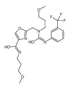 N-(3-methoxypropyl)-2-[[3-methoxypropyl-[[3-(trifluoromethyl)phenyl]carbamoyl]amino]methyl]-1,3-oxazole-4-carboxamide Structure