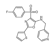 4-(4-fluorophenyl)sulfonyl-N-(pyridin-3-ylmethyl)-2-thiophen-2-yl-1,3-oxazol-5-amine Structure