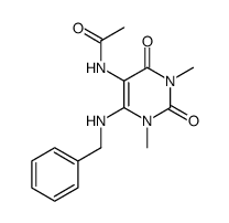 Acetamide,N-[1,2,3,4-tetrahydro-1,3-dimethyl-2,4-dioxo-6-[(phenylmethyl)amino]-5-pyrimidinyl]-结构式