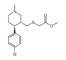 (+)-2-[[(3R,4S)-4-(4-chlorophenyl)-1-methylpiperidin-3-yl]methylsulfanyl]acetic acid methyl ester Structure