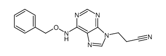 3-[6-(phenylmethoxyamino)purin-9-yl]propanenitrile结构式