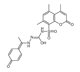 3-[1-(4-oxo-1-cyclohexa-2,5-dienylidene)ethylamino]-1-(4,5,7-trimethyl-2-oxo-chromen-8-yl)sulfonyl-urea picture