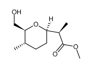 methyl α(R),5(S)-dimethyl-6(S)-(hydroxymethyl)tetrahydropyran-2(R)-acetate Structure