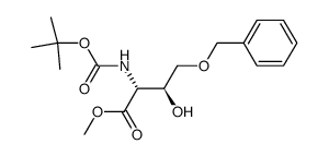 (2R,3S)-4-benzyloxy-2-tert-butoxycarbonylamino-3-hydroxybutanoic acid methyl ester Structure