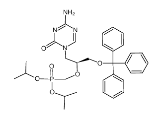 1-{(2S)-2-[(diisopropoxyphosphoryl)methoxy-3-(triphenylmethoxy)]propyl}-5-azacytosine Structure