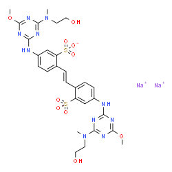 disodium 4,4'-bis[[4-[(2-hydroxyethyl)methylamino]-6-methoxy-1,3,5-triazin-2-yl]amino]stilbene-2,2'-disulphonate picture