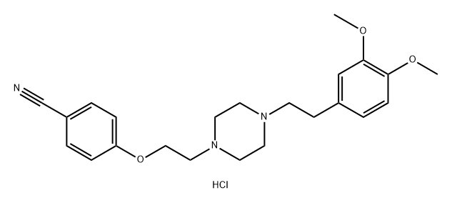 Benzonitrile, 4-[2-[4-[2-(3,4-dimethoxyphenyl)ethyl]-1-piperazinyl]ethoxy]-, dihydrochloride structure