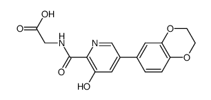 {[5-(2,3-Dihydro-benzo[1,4]dioxin-6-yl)-3-hydroxy-pyridine-2-carbonyl]-amino}-acetic acid结构式