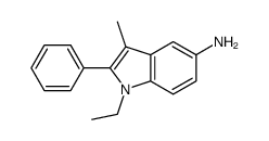 1-ethyl-3-methyl-2-phenyl-1H-indol-5-amine结构式