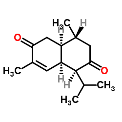 (1S,4R,4AS,8AR)-1,3,4,4A,5,8A-六氢-4,7-二甲基-1-(1-甲基乙基)-2,6-萘二酮结构式