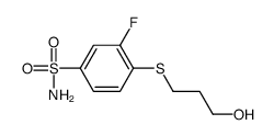 3-fluoro-4-(3-hydroxypropylsulfanyl)benzenesulfonamide结构式