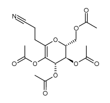 (E)-5,6,7,9-tetra-O-acetyl-4,8-anhydro-2,3-dideoxy-D-arabino-non-4-enononitrile Structure