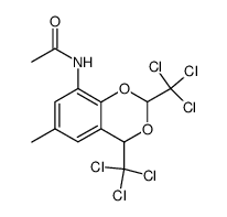 N-(6-methyl-2,4-bis-trichloromethyl-4H-benzo[1,3]dioxin-8-yl)-acetamide结构式