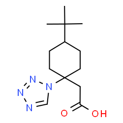 (4-tert-Butyl-1-tetrazol-1-yl-cyclohexyl)-acetic acid structure