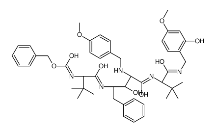 benzyl N-[(2S)-1-[[(2S,3R,4R)-3-hydroxy-5-[[(2S)-1-[(2-hydroxy-4-methoxyphenyl)methylamino]-3,3-dimethyl-1-oxobutan-2-yl]amino]-4-[(4-methoxyphenyl)methylamino]-5-oxo-1-phenylpentan-2-yl]amino]-3,3-dimethyl-1-oxobutan-2-yl]carbamate结构式